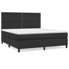 vidaXL fekete műbőr rugós ágy matraccal 160 x 200 cm (3142791) ágy és ágykellék