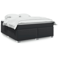 vidaXL fekete műbőr rugós ágy matraccal 180 x 200 cm ágy és ágykellék
