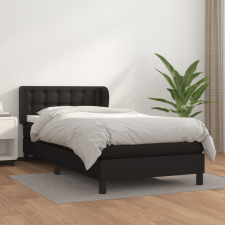 vidaXL fekete műbőr rugós ágy matraccal 90 x 200 cm ágy és ágykellék