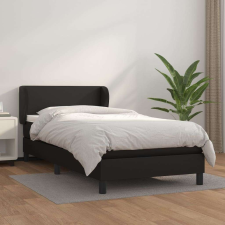 vidaXL fekete műbőr rugós ágy matraccal 90 x 200 cm ágy és ágykellék