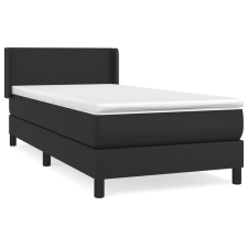 vidaXL fekete műbőr rugós ágy matraccal 90 x 200 cm (3130637) ágy és ágykellék