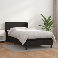 vidaXL fekete műbőr rugós ágy matraccal 90x190 cm ágy és ágykellék