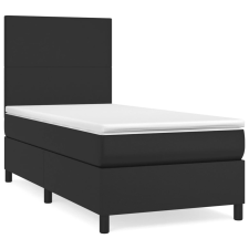 vidaXL fekete műbőr rugós ágy matraccal 90x190 cm (3142695) ágy és ágykellék