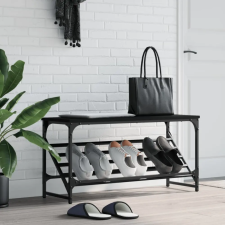 vidaXL fekete műfa cipőtartó 90x30x45 cm bútor