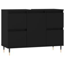 vidaXL fekete műfa mosdószekrény 80 x 33 x 60 cm (831645) fürdőszoba bútor