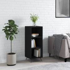 vidaXL fekete műfa polcos szekrény 34,5 x 32,5 x 90 cm bútor