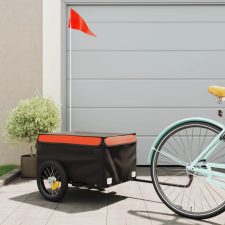vidaXL fekete-narancssárga teherszállító kerékpár utánfutó 30 kg kerékpár utánfutó