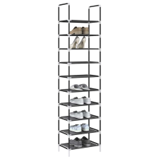 vidaXL fekete nem szőtt szövetből cipőállvány 10 szintes 44x28x180 cm bútor