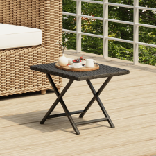 vidaXL fekete összecsukható polyrattan asztal 45 x 35 x 32 cm kerti bútor