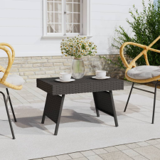 vidaXL fekete összecsukható polyrattan kisasztal 60 x 40 x 38 cm bútor