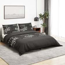 vidaXL fekete pamut ágyneműhuzat-garnitúra 140 x 200 cm lakástextília