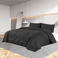 vidaXL Fekete pamut ágyneműhuzat-garnitúra 260 x 220 cm lakástextília
