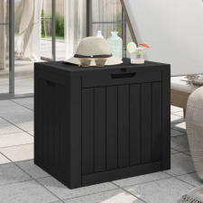 vidaXL fekete polipropilén kerti tárolóláda 55,5x43x53 cm kerti tárolás