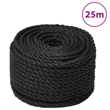 vidaXL fekete polipropilén munkakötél 14 mm 25 m építőanyag