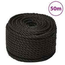 vidaXL fekete polipropilén munkakötél 20 mm 50 m építőanyag