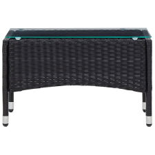 vidaXL fekete polyrattan dohányzóasztal 60 x 40 x 36 cm (45907) kerti bútor