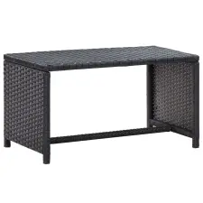 vidaXL fekete polyrattan dohányzóasztal 70 x 40 x 38 cm bútor