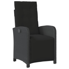 vidaXL fekete polyrattan dönthető kerti szék lábtartóval (365185) kerti bútor