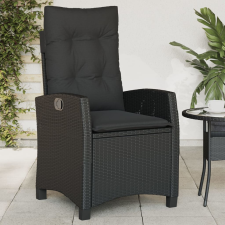 vidaXL fekete polyrattan dönthető kerti szék párnával kerti bútor
