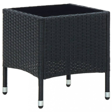 vidaXL Fekete polyrattan kerti asztal 40 x 40 x 45 cm kerti bútor