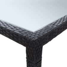 vidaXL Fekete polyrattan kerti étkezőasztal 200 x 200 x 74 cm kerti bútor