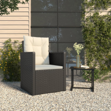 vidaXL fekete polyrattan kerti fotel párnákkal kerti bútor