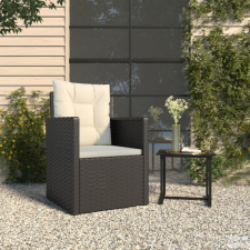 vidaXL fekete polyrattan kerti fotel párnákkal kerti bútor