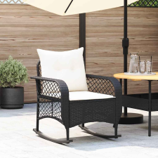 vidaXL fekete polyrattan kerti hintaszék párnákkal kerti bútor