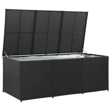 vidaXL fekete polyrattan kerti tárolóláda 180 x 90 x 70 cm (46477) kerti tárolás