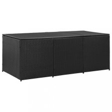 vidaXL Fekete polyrattan kerti tárolóláda 180 x 90 x 75 cm kerti tárolás