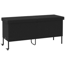 vidaXL fekete polyrattan kerti tárolóláda kerekekkel 160x55x75 cm kerti tárolás