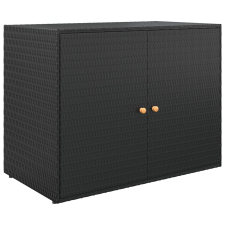 vidaXL fekete polyrattan kerti tárolószekrény 100 x 55,5 x 80 cm (319868) bútor