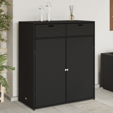vidaXL fekete polyrattan kerti tárolószekrény 105 x 55 x 113 cm kerti tárolás