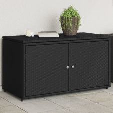 vidaXL fekete polyrattan kerti tárolószekrény 110 x 55 x 60,5 cm kerti tárolás