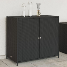 vidaXL fekete polyrattan kerti tárolószekrény 83 x 45 x 76 cm kerti tárolás