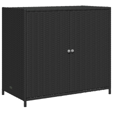 vidaXL fekete polyrattan kerti tárolószekrény 83 x 45 x 76 cm (365543) bútor