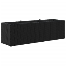 vidaXL fekete polyrattan kerti ültetőláda 3 cseréppel 105x30x32 cm (366416) kerti tárolás