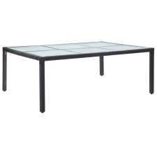 vidaXL fekete polyrattan kültéri étkezőasztal 200 x 150 x 74 cm kerti bútor