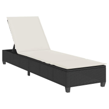 vidaXL fekete polyrattan napozóágy párnákkal 55x200x25,5 cm (4104093) kerti bútor