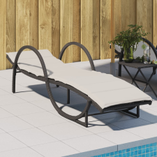 vidaXL fekete polyrattan napozóágy párnával 60 x 199 x 42 cm kerti bútor