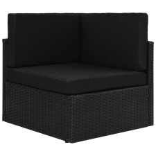 vidaXL fekete polyrattan sarokkanapé-elem kerti bútor