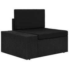 vidaXL fekete polyrattan sarokkanapé-elem jobb oldali karfával kerti bútor