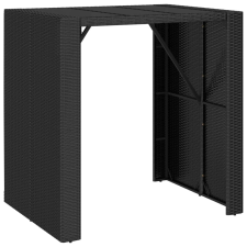 vidaXL fekete polyrattan üveglapos bárasztal 105 x 80 x 110 cm (362594) kerti bútor