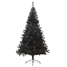 vidaXL fekete PVC fél műkarácsonyfa állvánnyal 240 cm (344679) műfenyő
