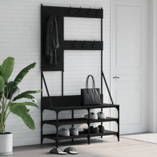 vidaXL fekete ruhafogas cipőpolccal 100x40x184 cm bútor