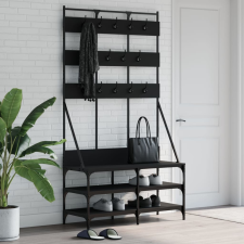 vidaXL fekete ruhafogas cipőpolccal 100x40x184 cm bútor