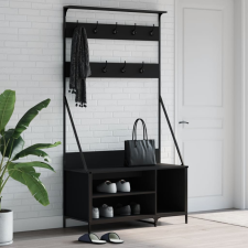 vidaXL fekete ruhafogas cipőpolccal 100x41x184 cm bútor
