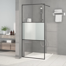 vidaXL fekete selyemmatt ESG üveg zuhanyfal 90 x 195 cm kád, zuhanykabin