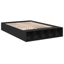 vidaXL fekete szerelt fa ágykeret 135 x 190 cm ágy és ágykellék