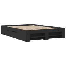 vidaXL fekete szerelt fa ágykeret 135 x 190 cm (3295507) ágy és ágykellék